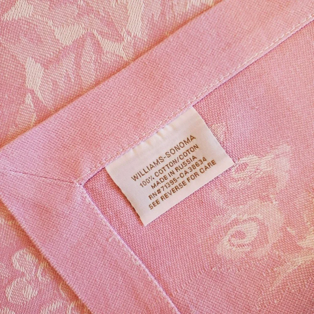 Williams Sonoma Fabric Placemats, set of 2, Pink Roses, Floral